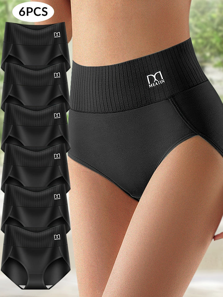 Comfora™ | 6-pack Andas & Bekväma Höga Midjetrosor med Magstöd