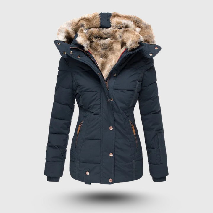 Hanne™ - Vinterjacka med Fluffig Krage och Slim Fit