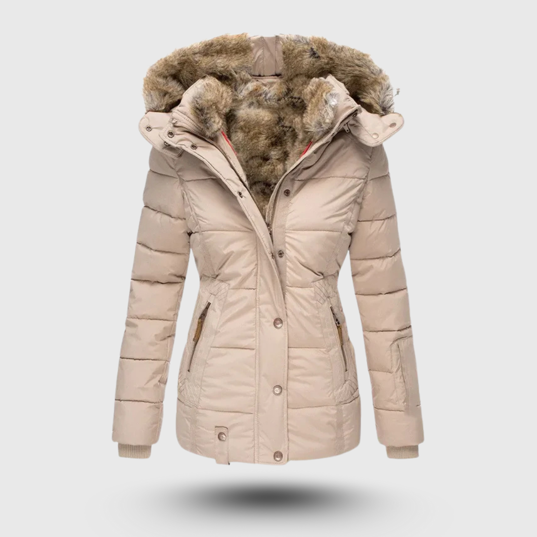 Hanne™ - Vinterjacka med Fluffig Krage och Slim Fit