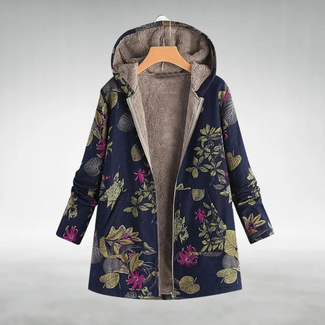 Fleural™ - Stilren Blommig Fleecejacka